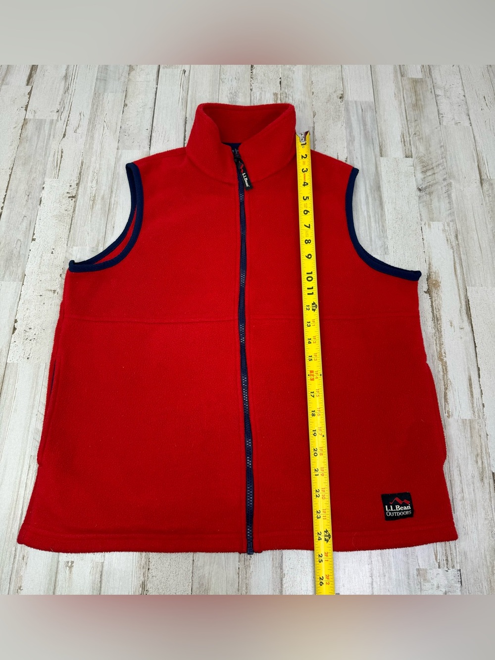Vintage L.L. Bean Fleece Vest Women’s M Red Made In USA Outdoor Camping Full Zip - Picture 5 of 10